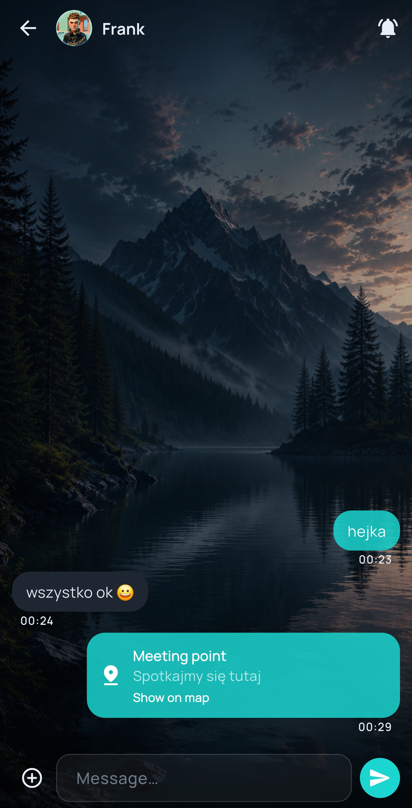 Chat with shared meeting point